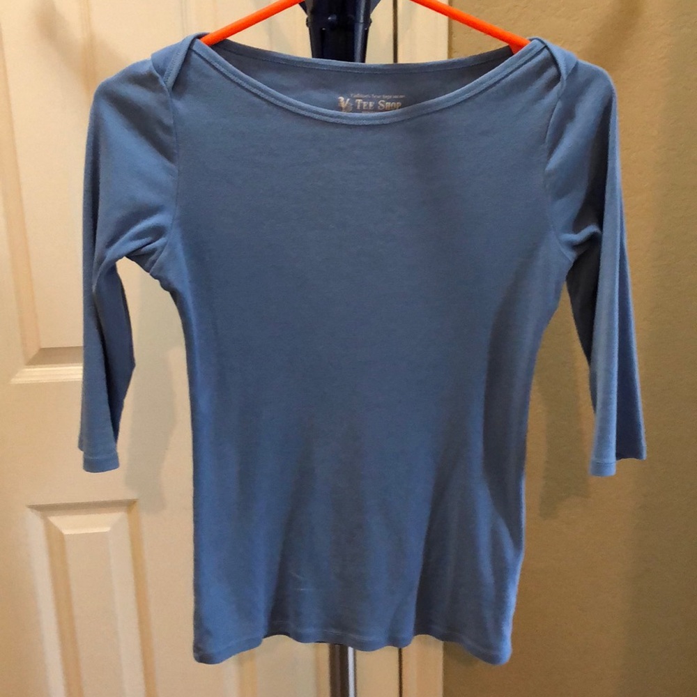 3/4 length sleeve T-shirt, light blue